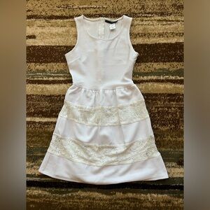 Juniors White Floral Lace Dress